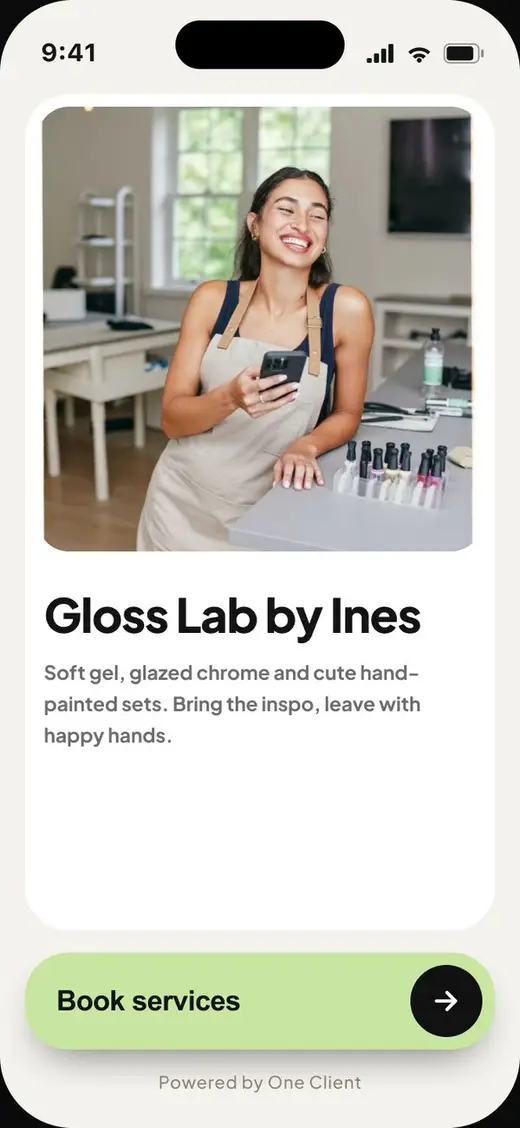 A booking page in the Studio theme